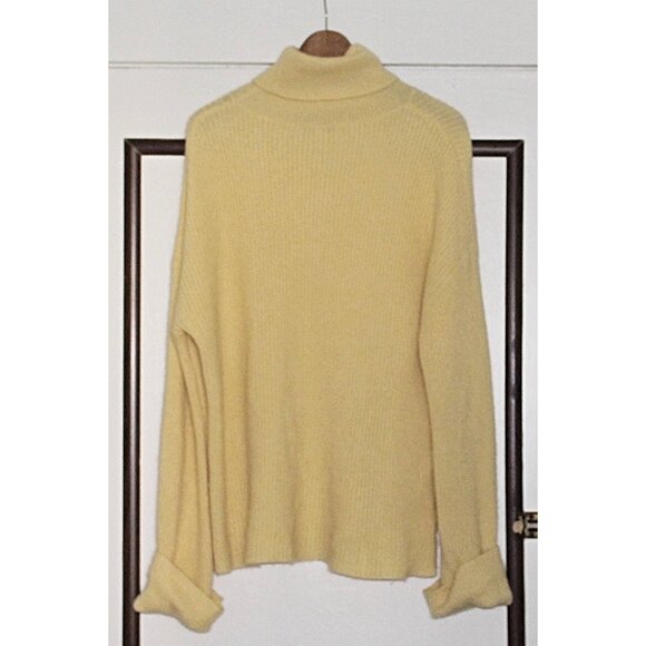 The Cashmere Project - 100% Cashmere Waffle Knit Turtleneck - Creme Brulee - Lrg - Picture 6 of 9